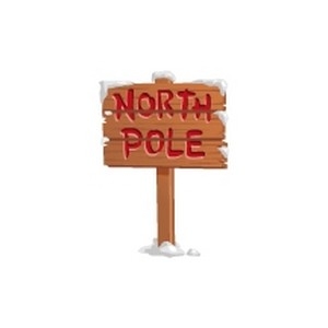 North Pole Wooden Sign